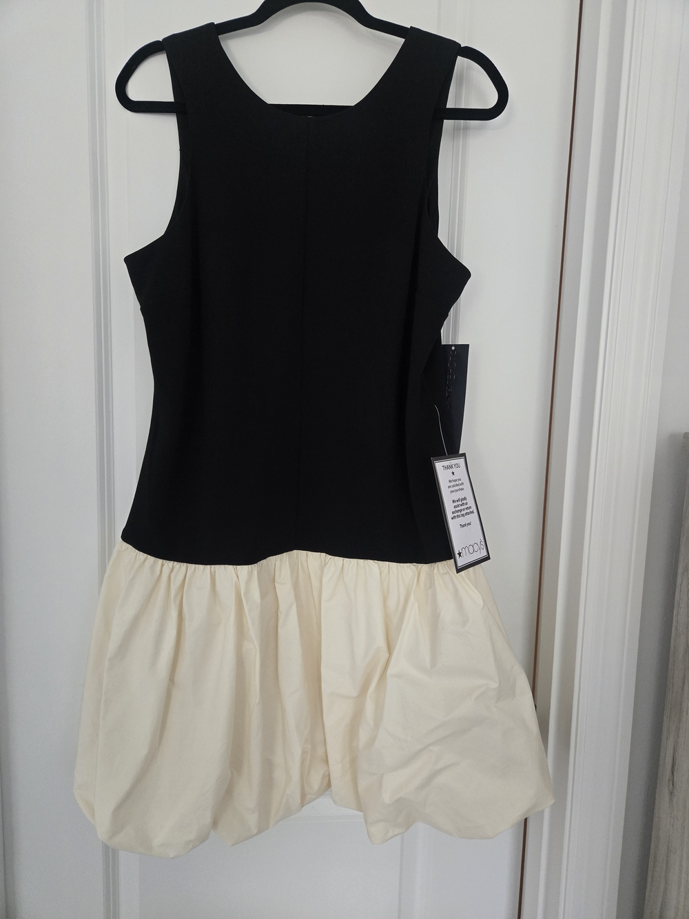 RACHEL Rachel Roy Black and Beige Label Dress